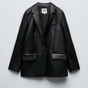 Zara faux leather blazer